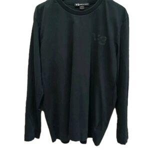 Adidas Y-3 Yohji Yamamoto Black Long Sleeved Graphic Logo Tee Shirt Men's XL